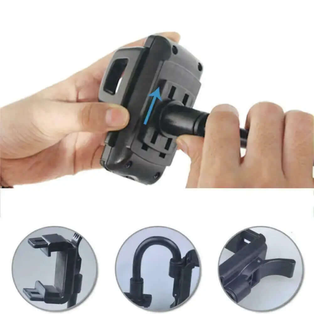 Soporte universal para espejo retrovisor de coche de 360° con soporte para teléfono móvil y GPS