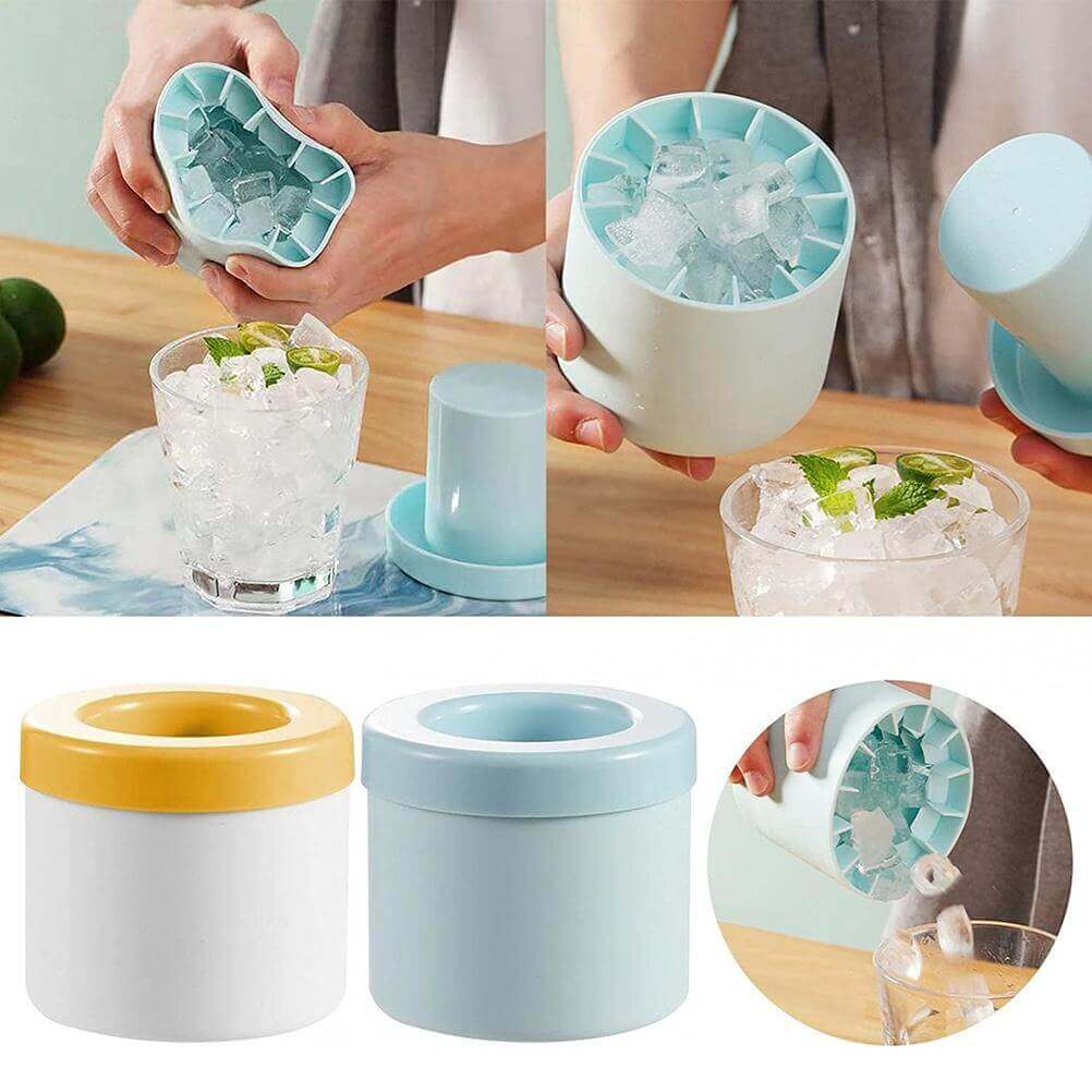 Silicone Cylinder Portable Ice Maker Bucket - 11 Étoiles
