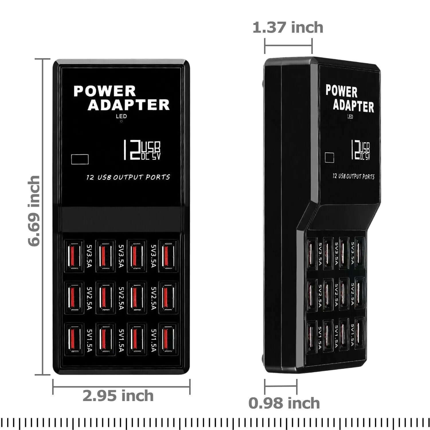 Station de charge USB multi-ports 12 ports, organisateur de chargeur de téléphone portable mural de bureau 