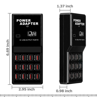 Station de charge USB multi-ports 12 ports, organisateur de chargeur de téléphone portable mural de bureau 