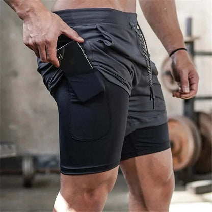 Short de sport 2 en 1 pour homme