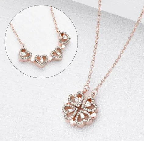 Collier en acier titane avec trèfle à quatre feuilles