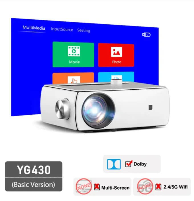 HD Home Projector LED Mini Portable - 11 Étoiles