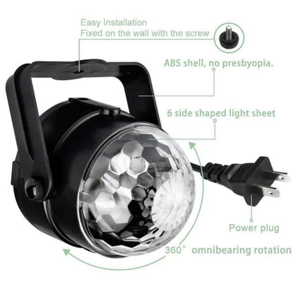 Lumières de fête disco stroboscopiques LED DJ Ball Ampoule activée par le son Lampe de danse Décoration 
