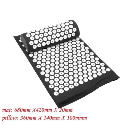 Portable massage pillow and yoga mat set for health and relaxation, featuring ergonomic design and soothing acupressure points.