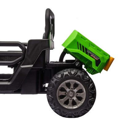UTV 24 V 2 places avec 2 moteurs 200 W, benne basculante, pelle, télécommande parentale, pneus antidérapants. Camion électrique parfait pour les garçons et les filles !