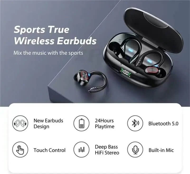 Bluetooth Headset 5.1 True Wireless Earphones Earbuds Headphones HiFi Sport TWS - 11 Étoiles