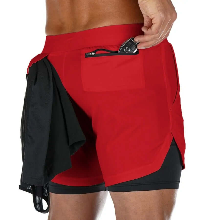 Short de sport 2 en 1 pour homme