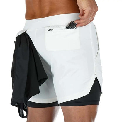 Short de sport 2 en 1 pour homme